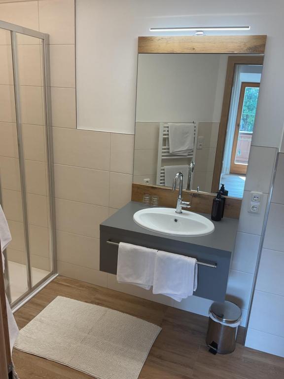 Koupelna v ubytování Landgasthof Dorfstadl