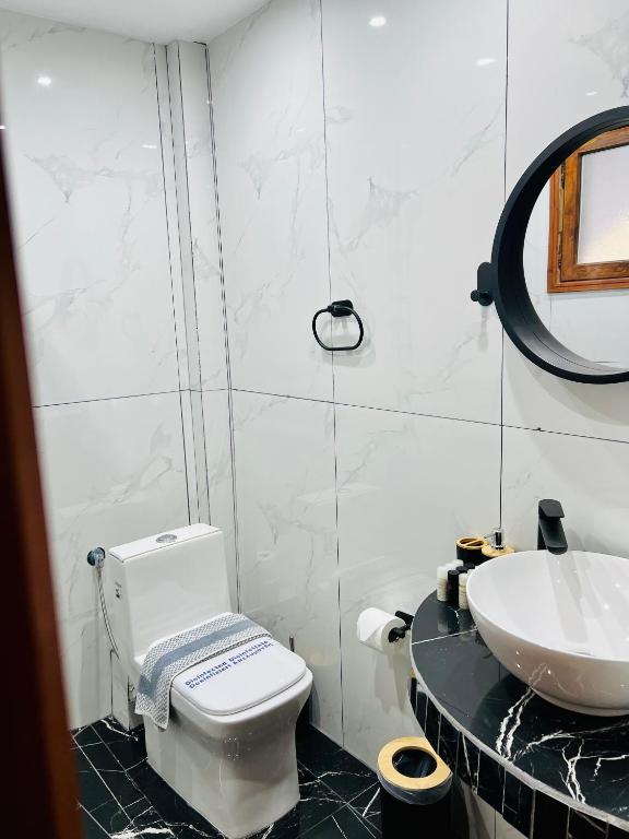 Koupelna v ubytování Hotel Paradise Ouranoupolis