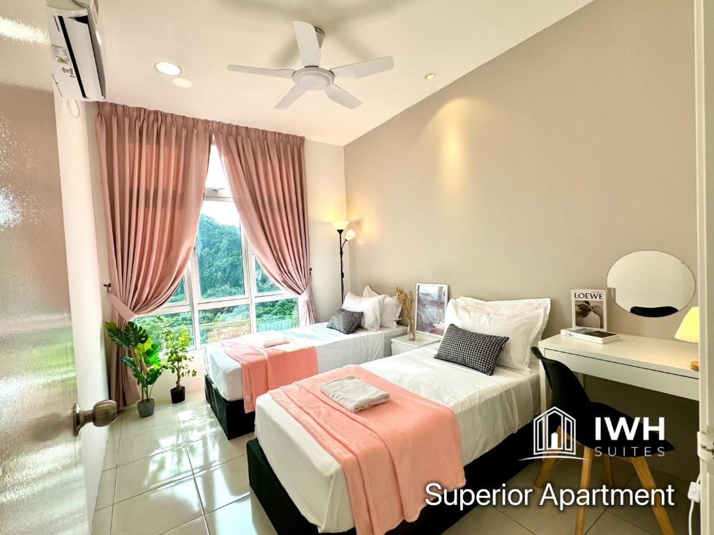 Postel nebo postele na pokoji v ubytování Ipoh Anderson Town Suites with 2 Parking by IWH