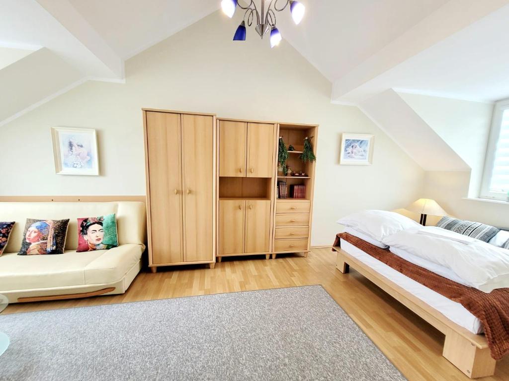 Posteľ alebo postele v izbe v ubytovaní Apartamenty Cudowna Wyspa