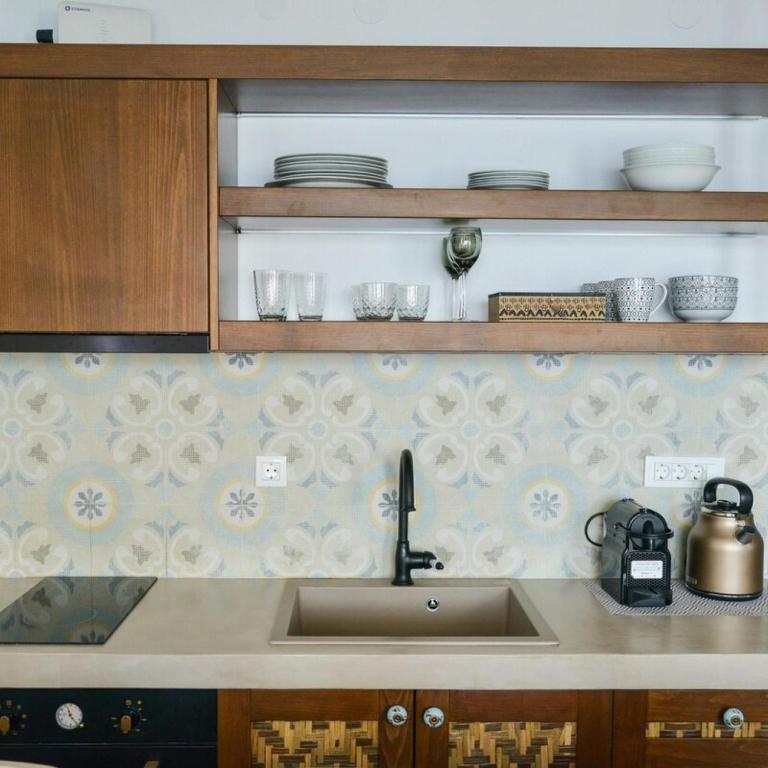 Kuchyň nebo kuchyňský kout v ubytování honeymoon klima suite