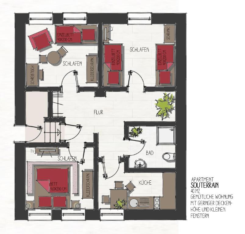 Villa Backstein OBO19 - Souterrain De Apartamento De Dos Dormitorios