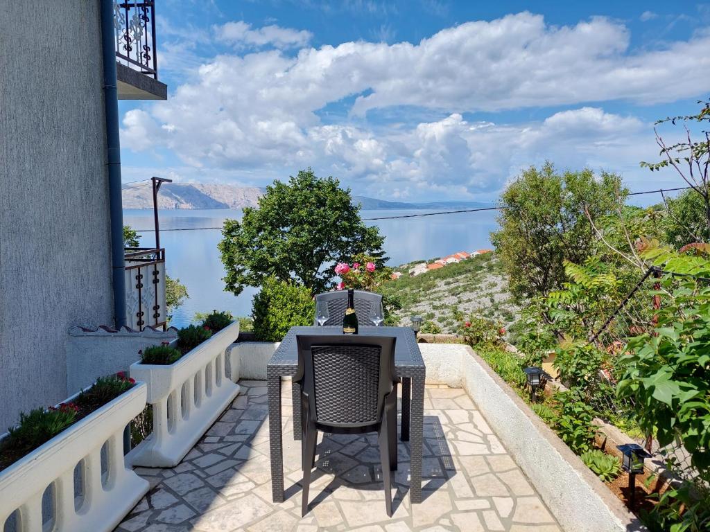 a balcony with a view of the water at Dalibor in Senj