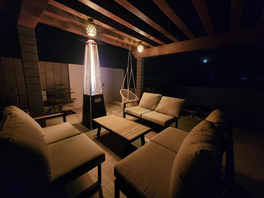 Posezení v ubytování Skylight chalet