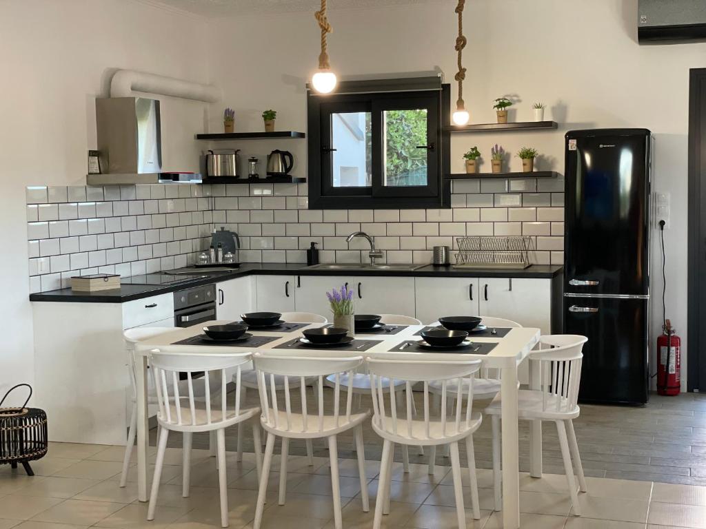 Kuchyň nebo kuchyňský kout v ubytování Casa Posidonia