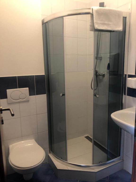 Koupelna v ubytování Hotel Mlyn