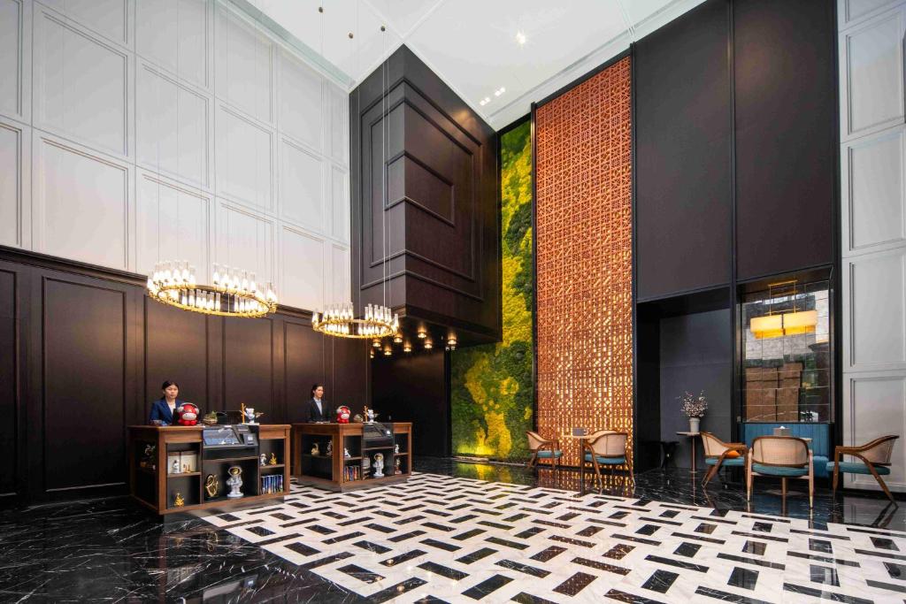 Restaurace v ubytování UrCove by Hyatt Guangzhou Canton Tower Exhibition Center-Registration Counter and Free Shuttle Bus Available during Canton Fair Period