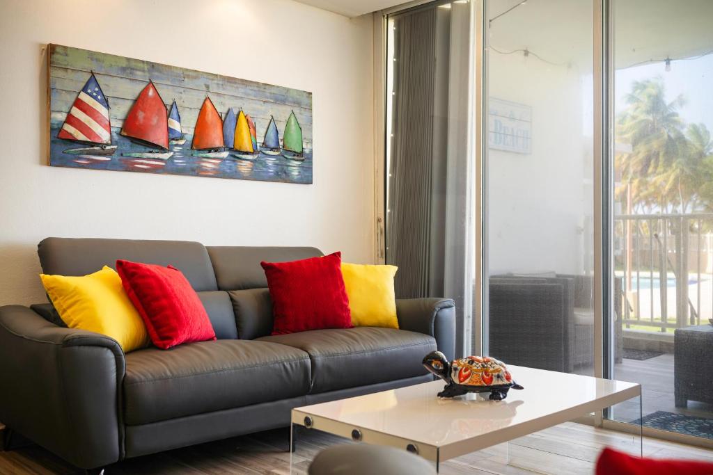 Posezení v ubytování Ocean Blue Beach Apt