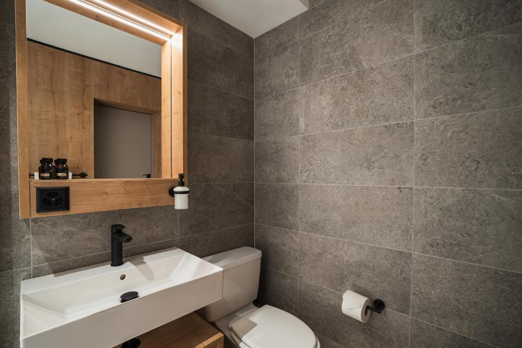 Koupelna v ubytování Hotel Brocco & Posta