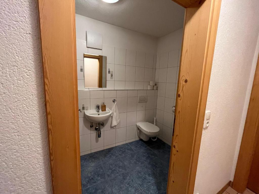 Koupelna v ubytování Rasterhof