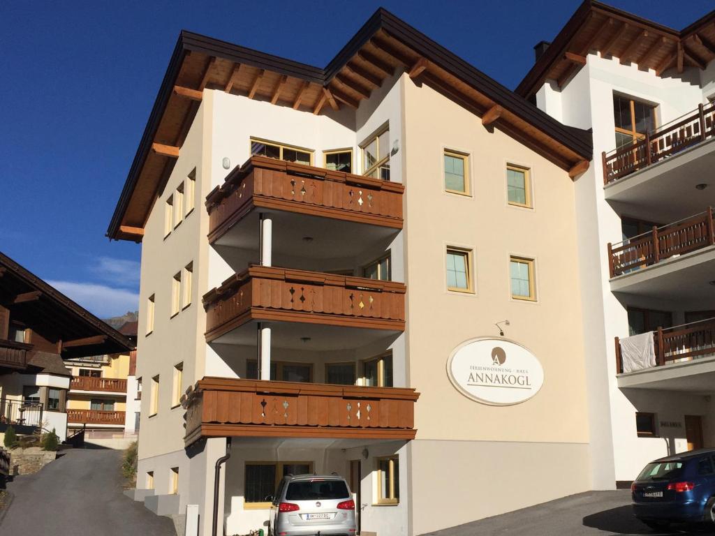 a building with balconies on the side of it at Haus Annakogl und Haus Barbara in Obergurgl
