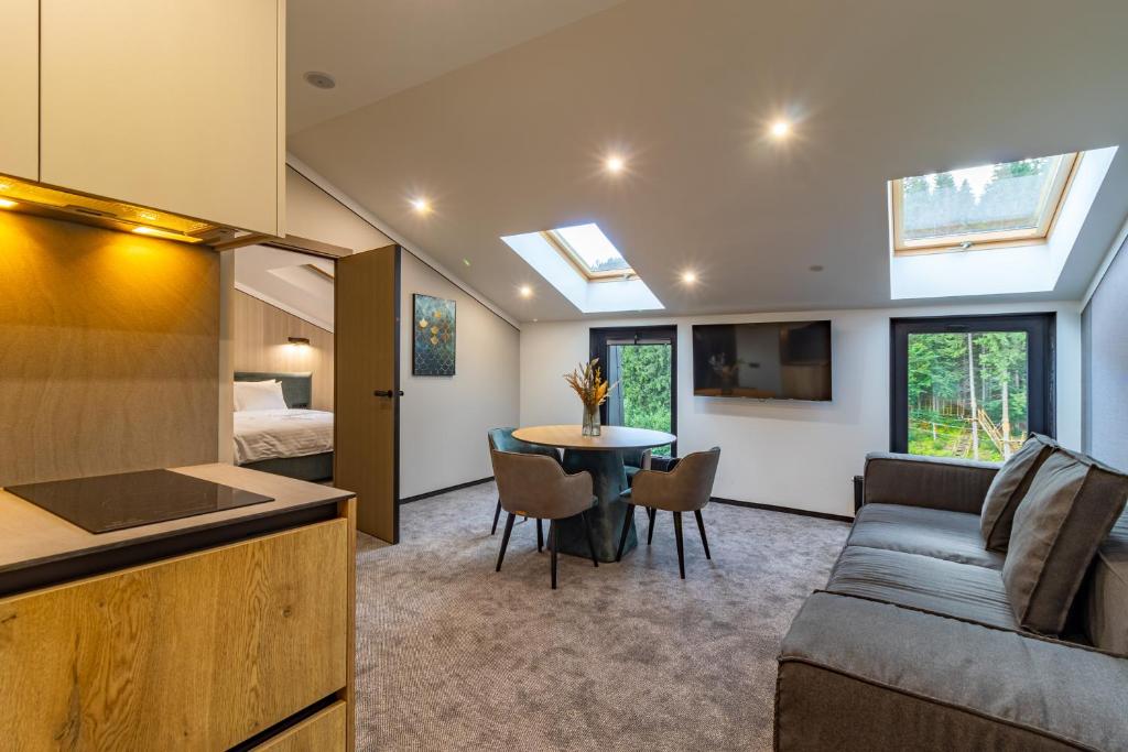Kuchyň nebo kuchyňský kout v ubytování Shelter Apart Hotel