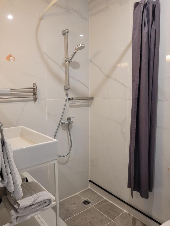 Koupelna v ubytování Hotel Boquier