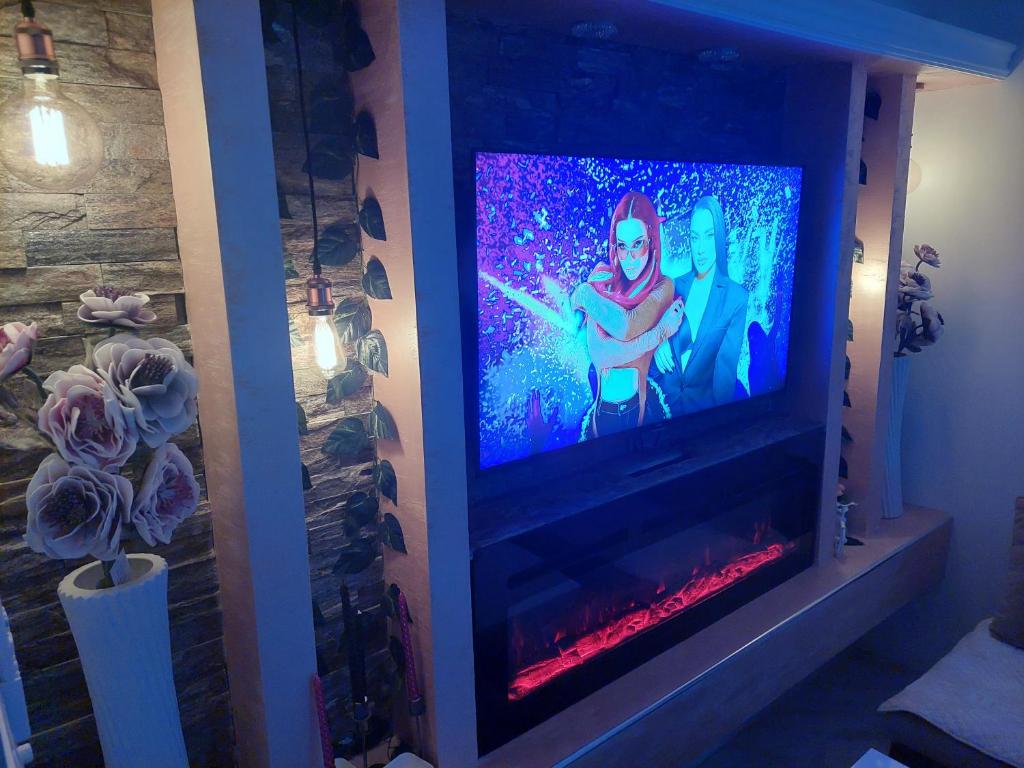 En TV eller et underholdningssystem på Apartman Star LUX