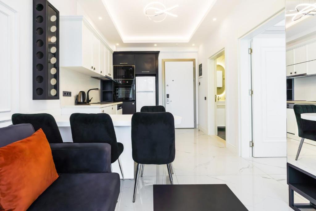 Kuchyň nebo kuchyňský kout v ubytování Edem Apartments
