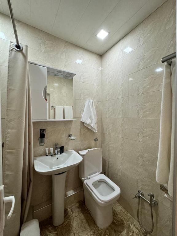 a bathroom with a toilet and a sink at Centroom boutique hotel in Yerevan