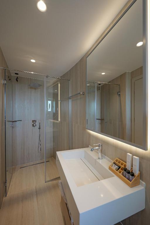 Koupelna v ubytování Hotel Teuta