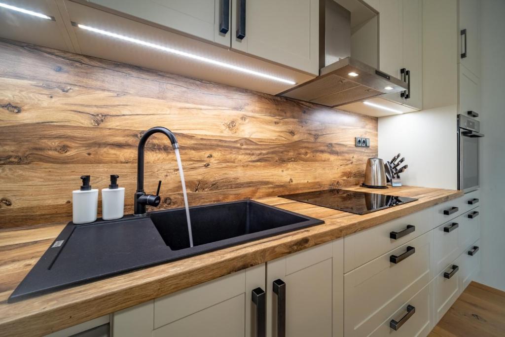 Kuchyň nebo kuchyňský kout v ubytování Lipno Port Apartment C203 - Lipno Home