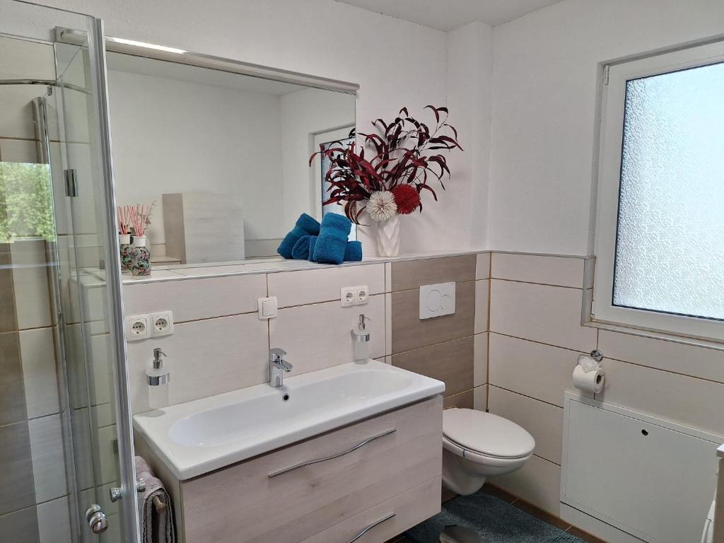 Koupelna v ubytování Ferienwohnung Sandra