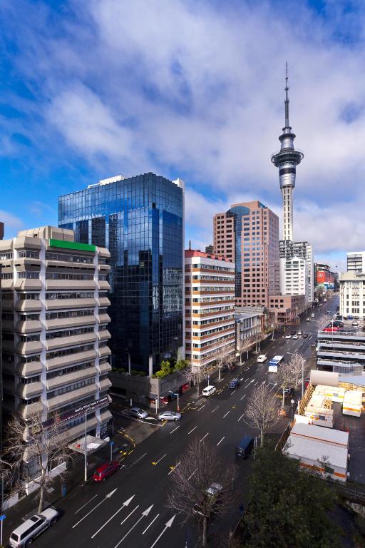 Nespecifikovaný výhled na destinaci Auckland nebo výhled na město při pohledu z aparthotelu
