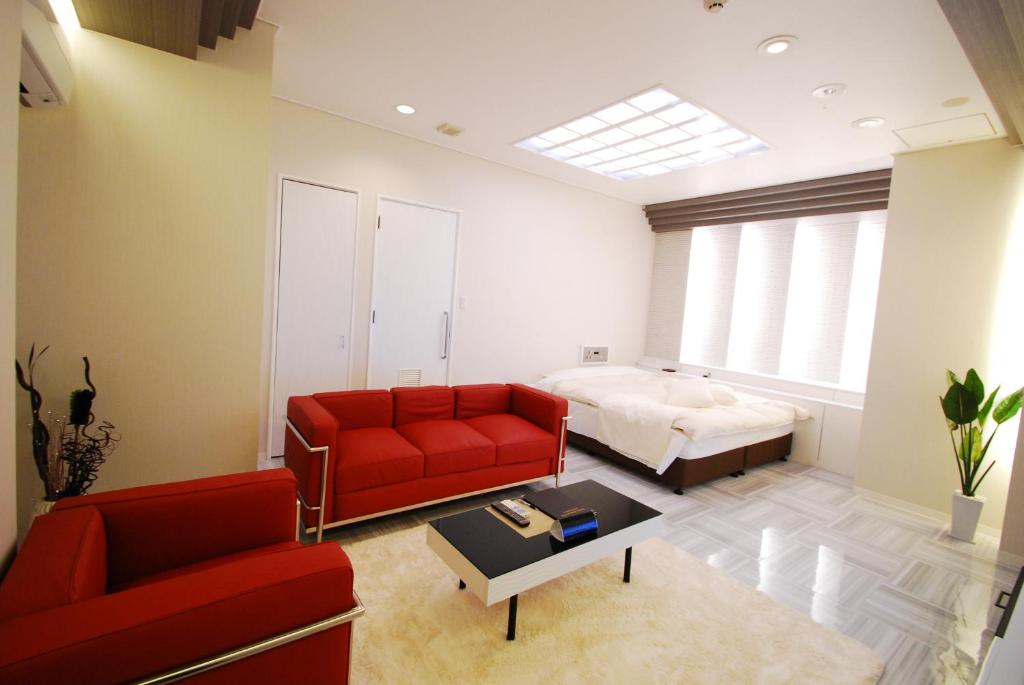 Posezení v ubytování Hotel Free Style Okayama