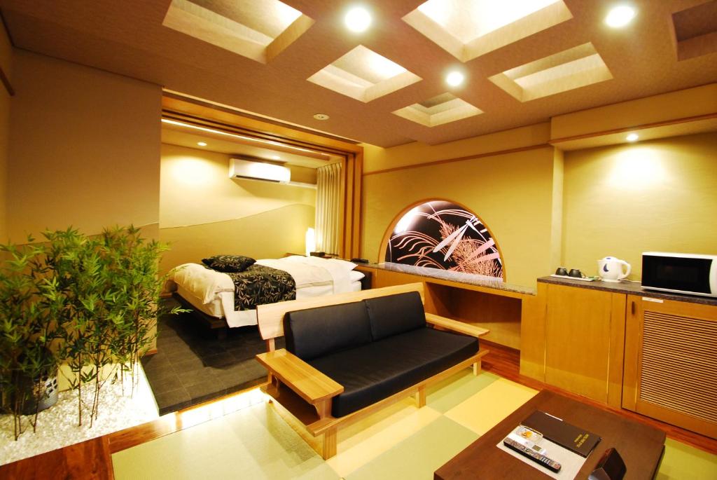 TV a/nebo společenská místnost v ubytování Hotel Free Style Okayama