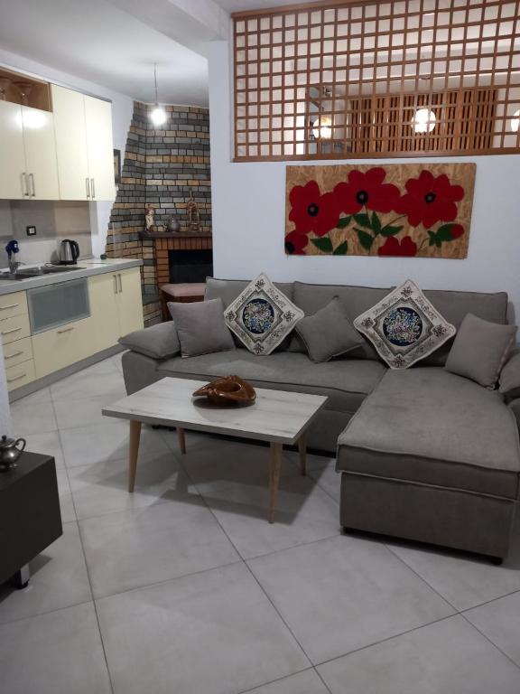Kuchyň nebo kuchyňský kout v ubytování villa Heljos apartaments