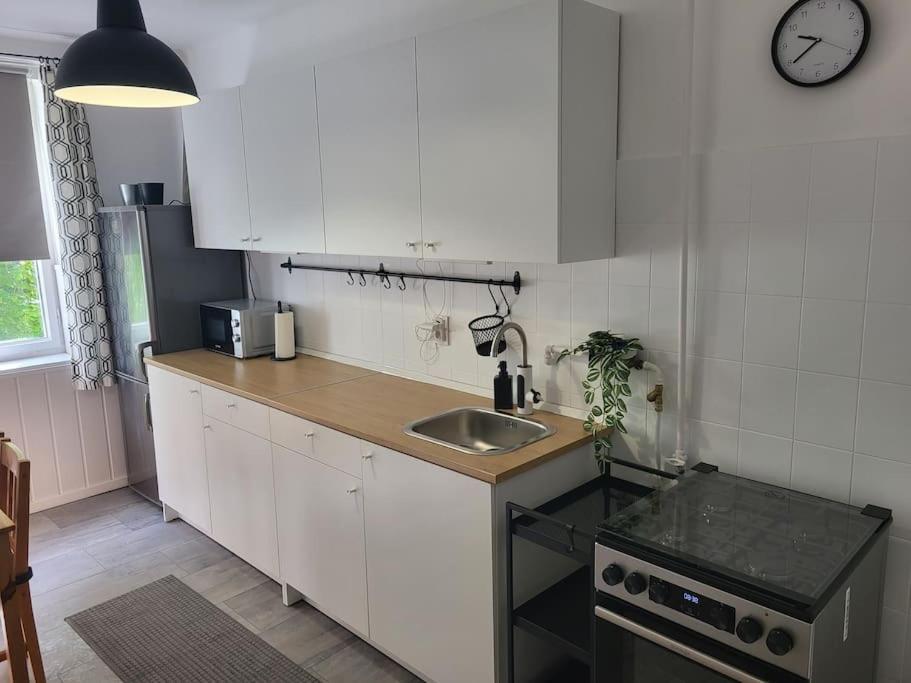 Kuchyň nebo kuchyňský kout v ubytování Tornyai Apartman