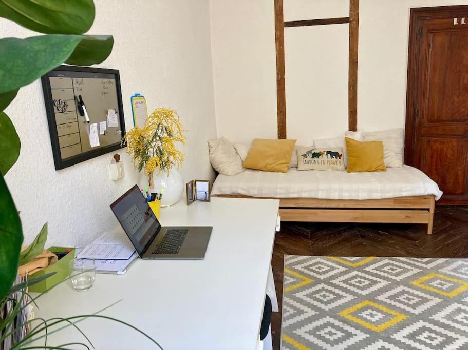 TV a/nebo společenská místnost v ubytování Appartement ancien