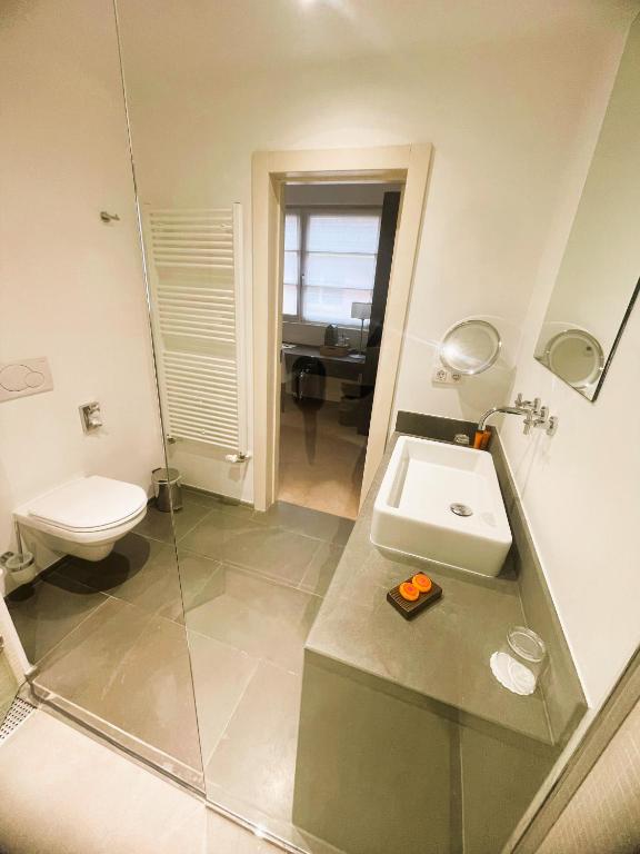 Koupelna v ubytování Hotel Alzinn
