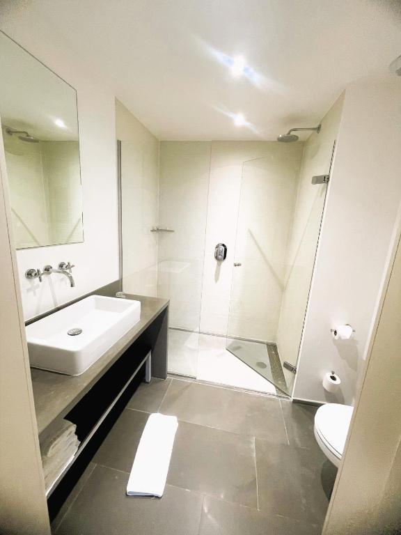 Koupelna v ubytování Hotel Alzinn