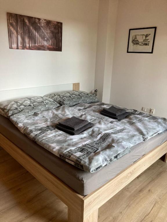 Postel nebo postele na pokoji v ubytování Penzion Kunčice