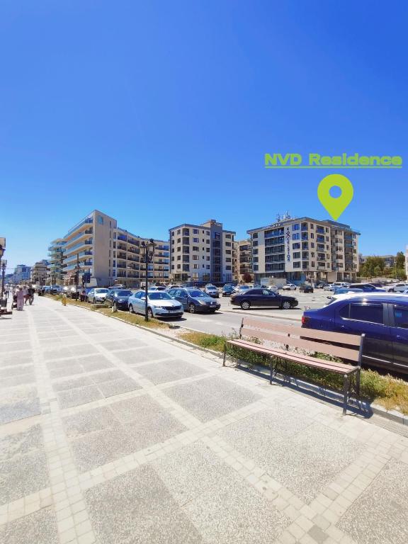 a parking lot with cars parked in a parking lot at NVD Residence Mamaia-NORD in Mamaia Sat/Năvodari