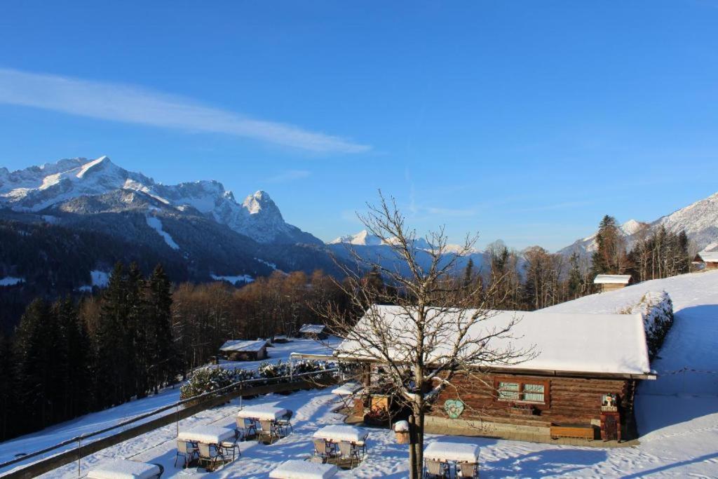 Pfeiffer Alm am Sonnenhang mit Blick auf die Zugspitze - 12