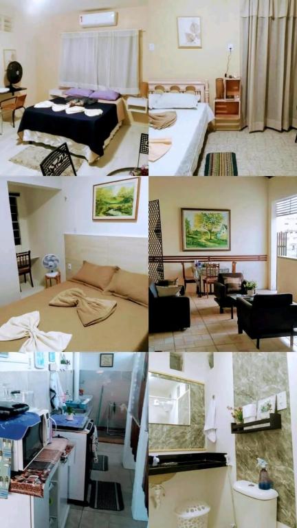 a collage of photos of a hotel room at Pousada Suítes Meireles in Fortaleza
