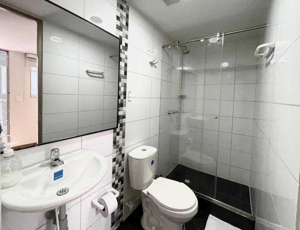 Koupelna v ubytování Hotel Botaniko