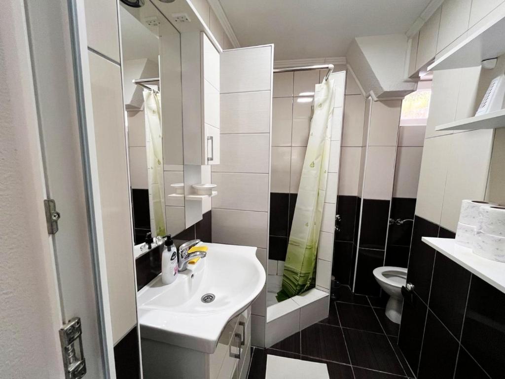 Koupelna v ubytování Apartments Mešić