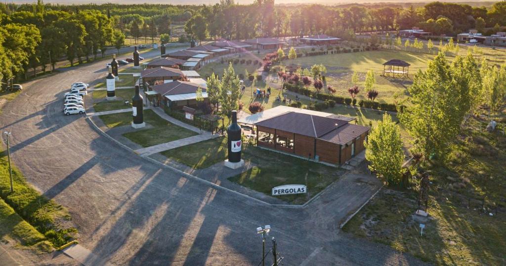 an aerial view of a park with a building at UCOGUESTHOUSE - Casa de Huéspedes in Vista Flores