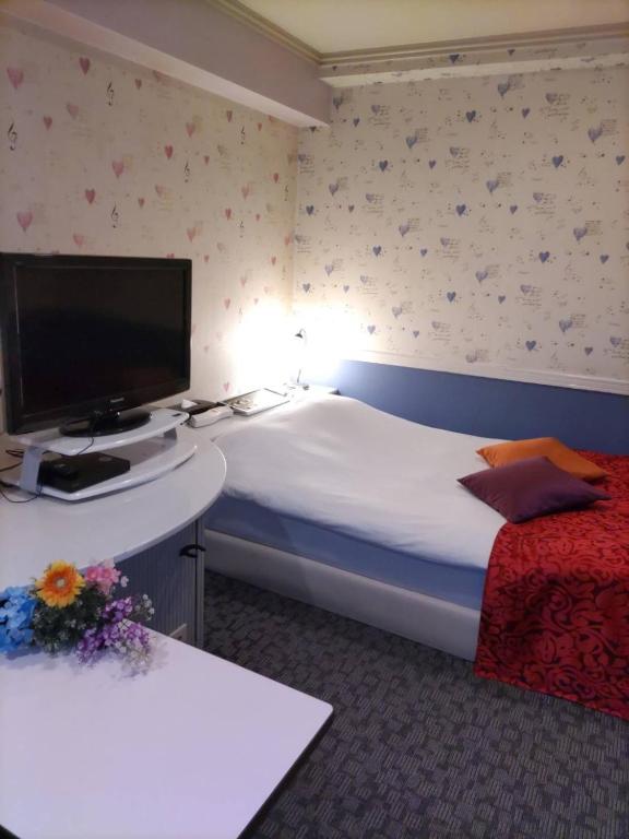 TV a/nebo společenská místnost v ubytování ホテル アンゼラ 前橋
