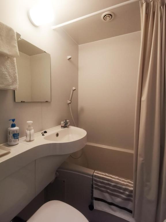 Koupelna v ubytování Business Hotel Azuma