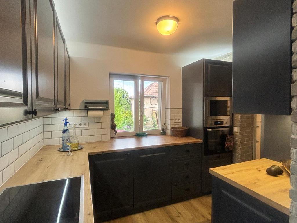 Kuchyň nebo kuchyňský kout v ubytování NEON Apartman Csopak Balaton