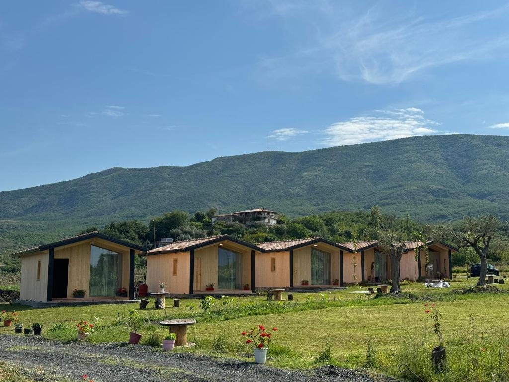 Vista generica sulle montagne o vista sulle montagne dall'interno della casa vacanze