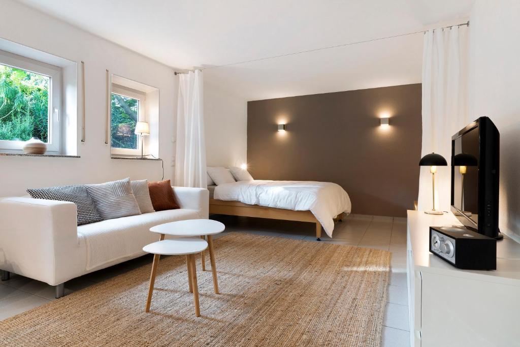 Χώρος καθιστικού στο Ferienwohnung vino9