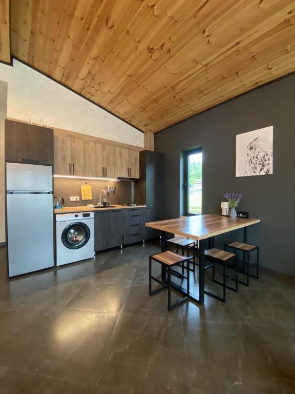 Kuchyň nebo kuchyňský kout v ubytování TwinSide Chalet Bakuriani