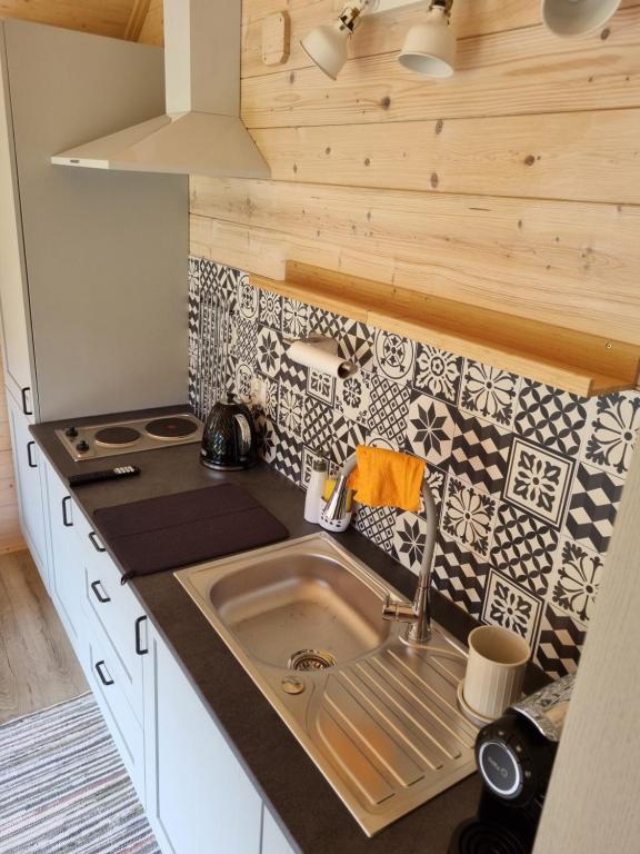 Kuchyň nebo kuchyňský kout v ubytování Domek pod Szczelińcem