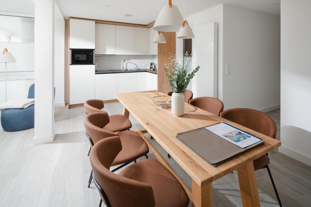 Kuchyň nebo kuchyňský kout v ubytování Nordstrandperlen Apartments