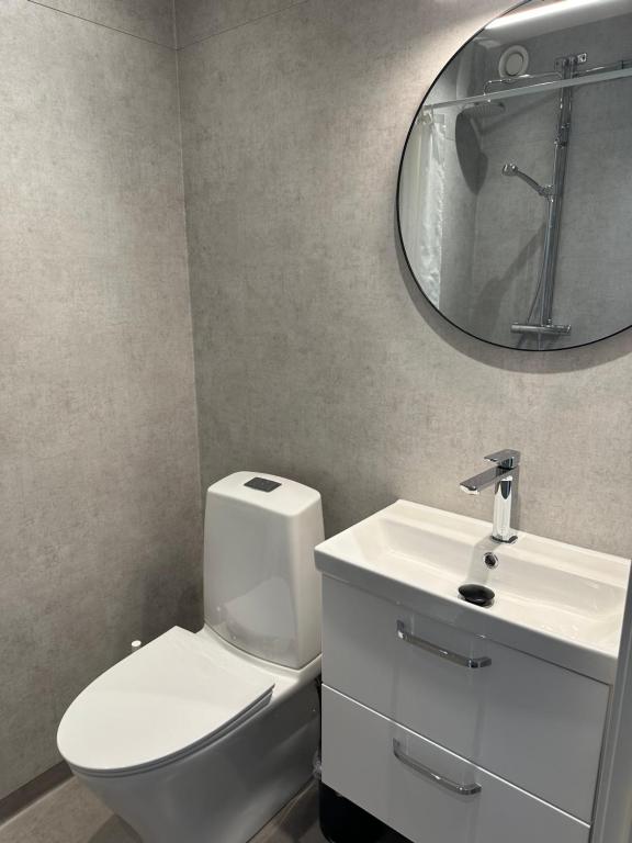 Koupelna v ubytování Hotell Luspen