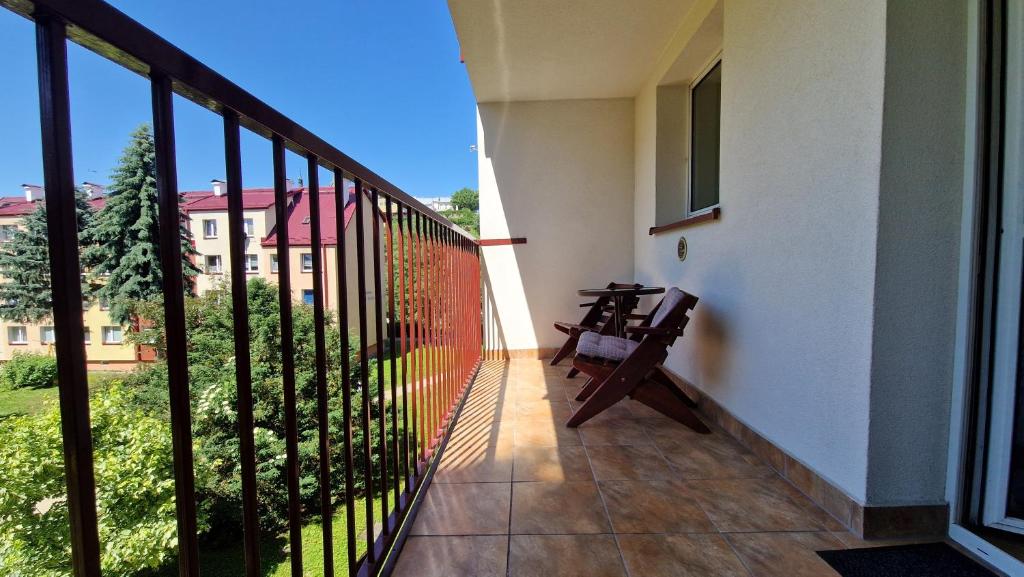Balkón nebo terasa v ubytování Apartament na Błoniach