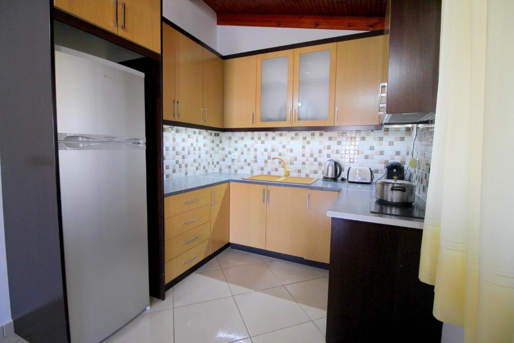Kuchyň nebo kuchyňský kout v ubytování Ksamil City Center Villa