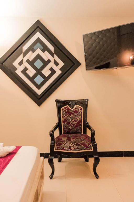 TV a/nebo společenská místnost v ubytování Hotel Plaza Garibaldi